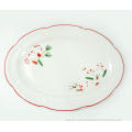 Embossed porcelain dinner set with decal color rim